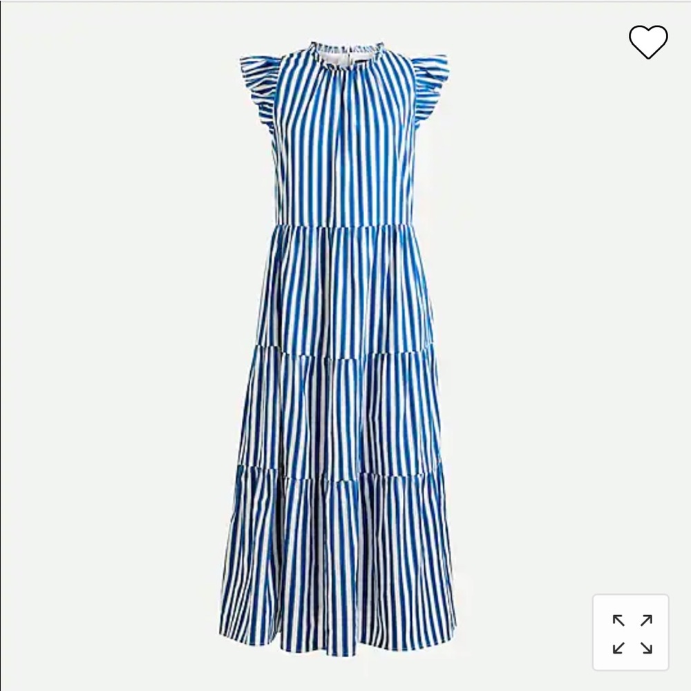 NWT J. Crew Tiered Cotton Dobby Dress in Cape Stripe